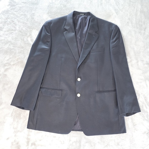 Lauren Ralph Lauren Blazer Mens 43R Navy 100% Wool Gold Button Sport Coat
